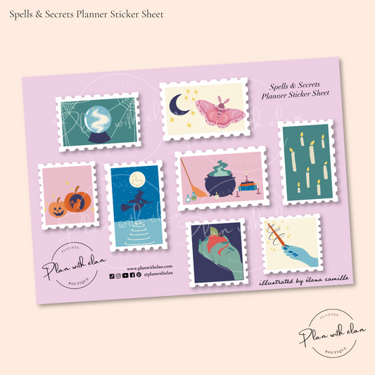 Spells & Secrets Planner Sticker Sheet