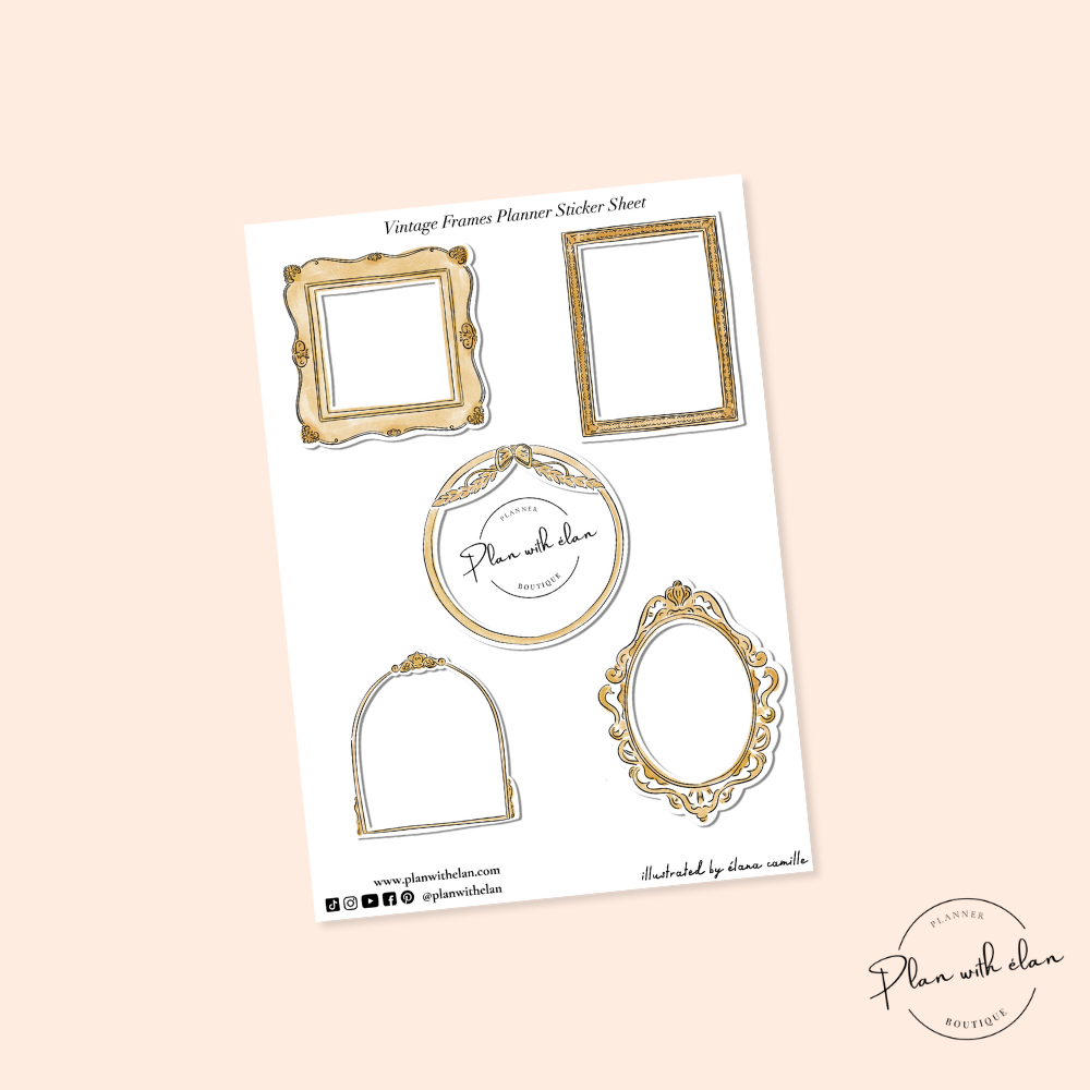 Vintage Frames Kiss-Cut Planner Sticker Sheet