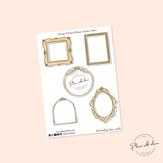 Vintage Frames Kiss-Cut Planner Sticker Sheet