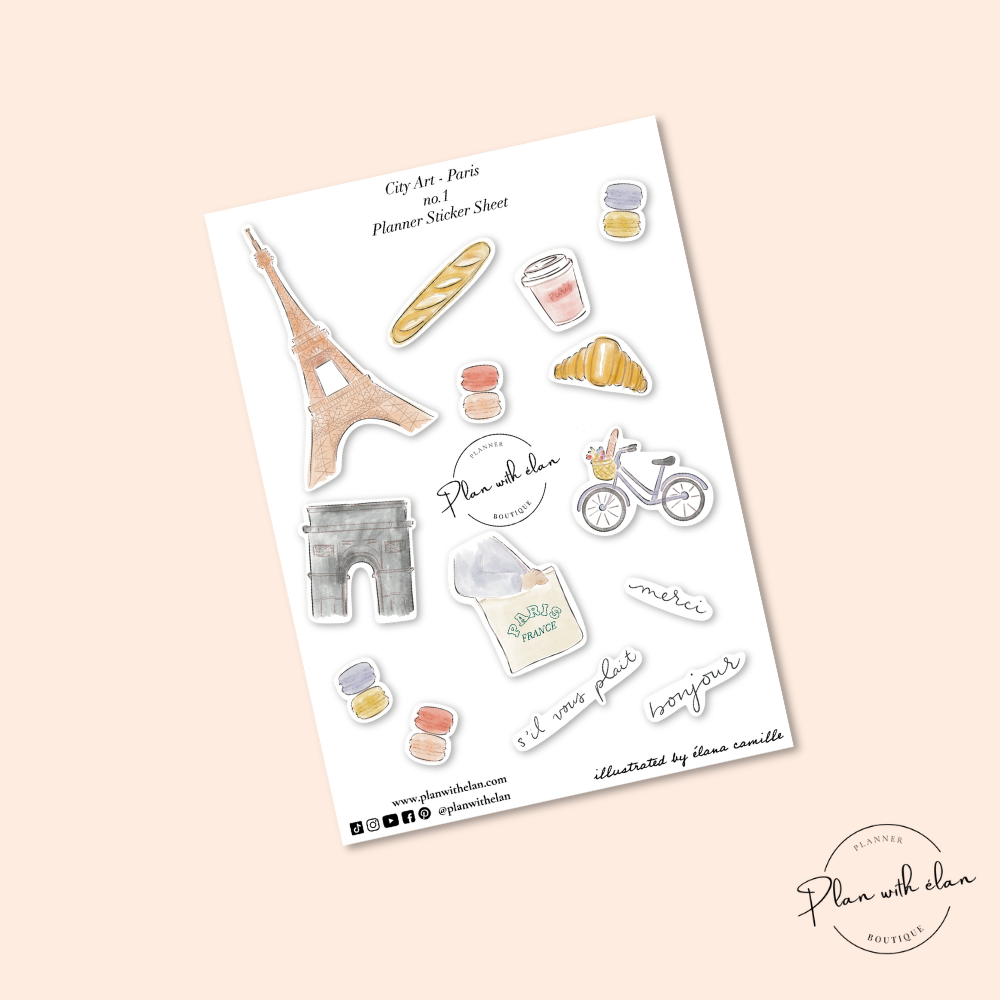 City Art - Paris no.1 Planner Sticker Sheet