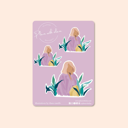 Lilac Love Mini Fashion Sticker Sheet