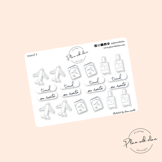 Minimalistic Travel 1 Planner Stickers