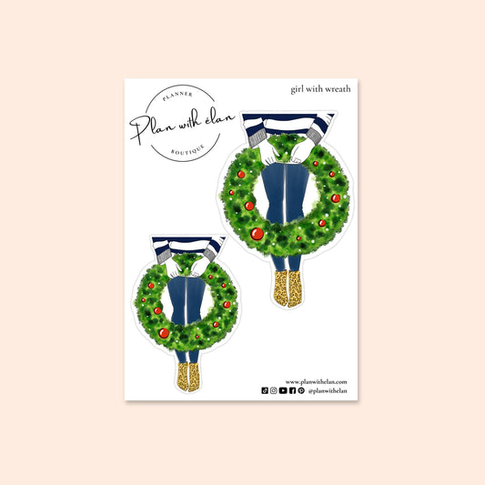 Girl with Wreath Mini Fashion Sticker Sheet