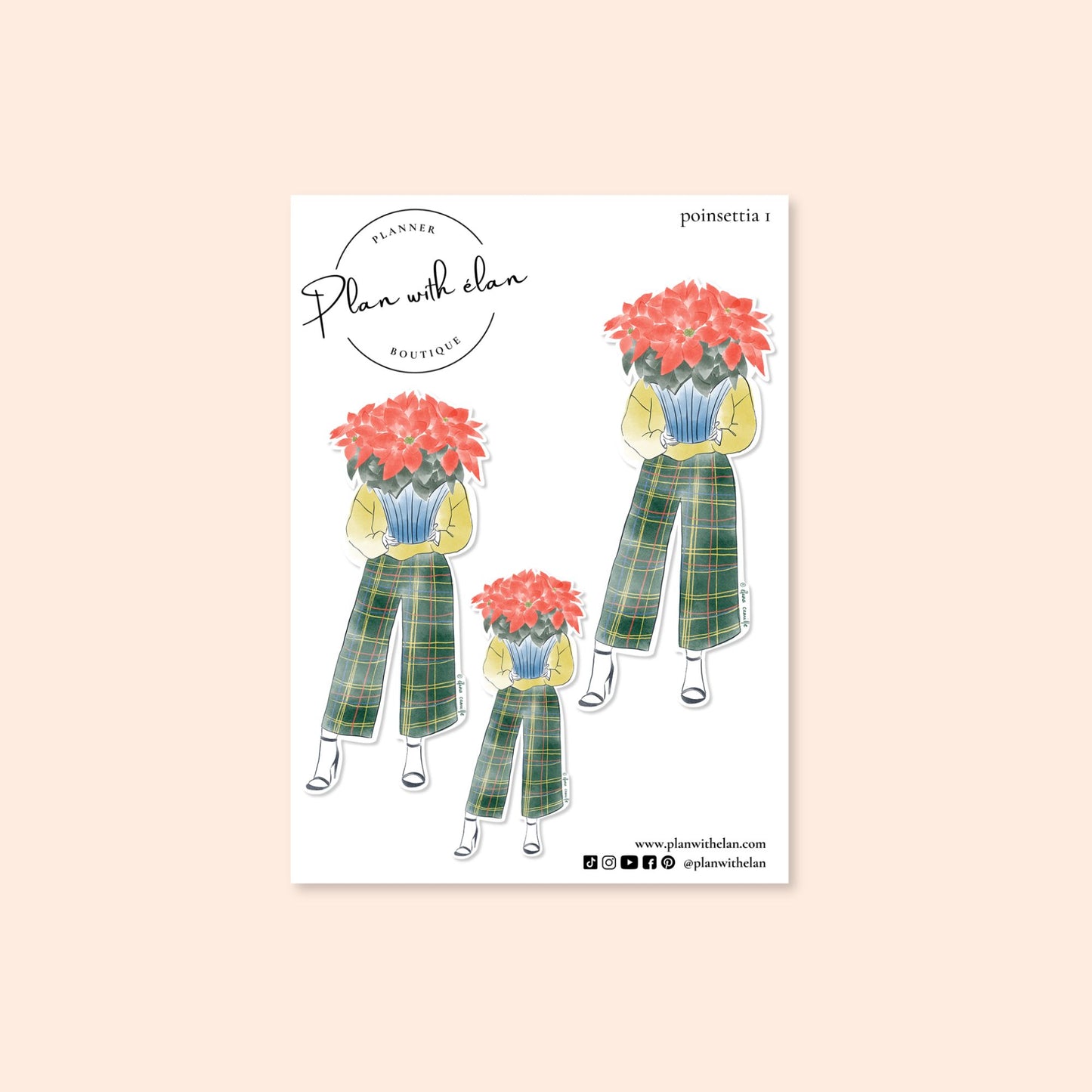 Poinsettia #1 Mini Fashion Sticker Sheet