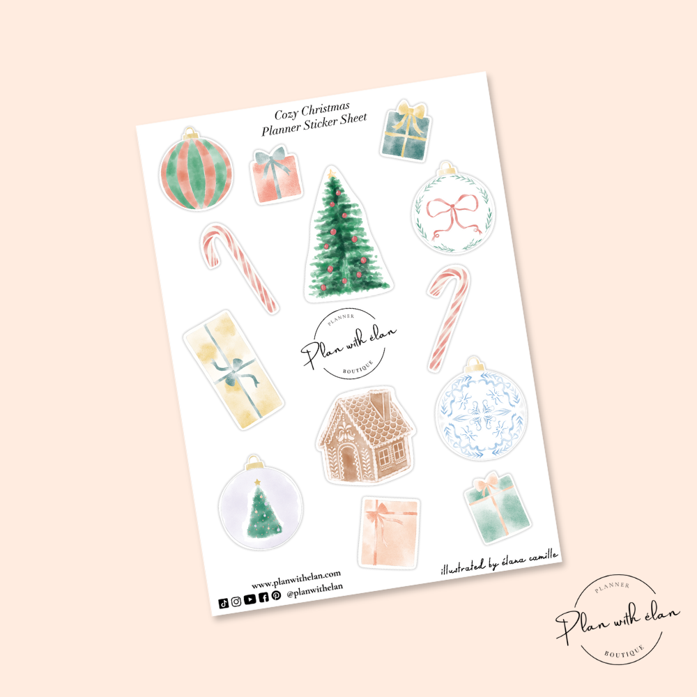 Cozy Christmas Kiss-Cut Planner Sticker Sheet