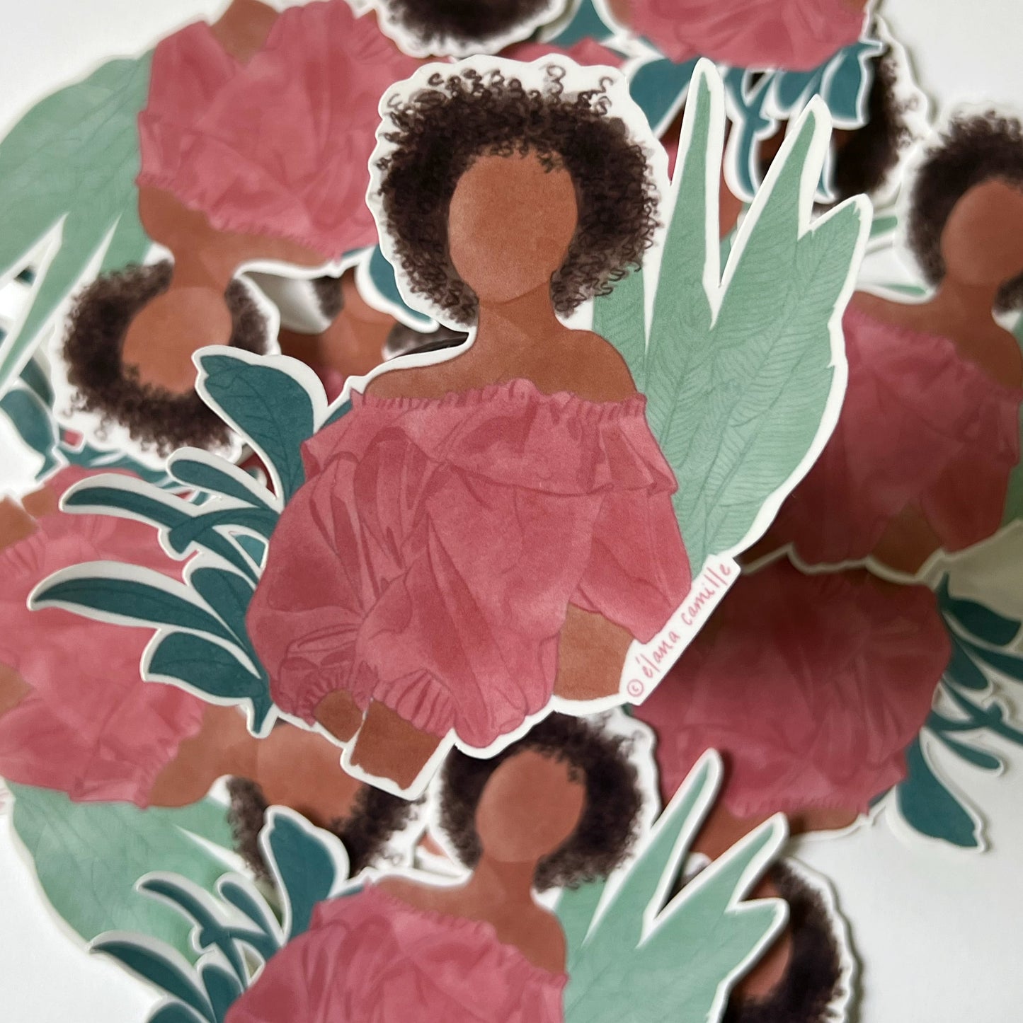 Summer Vibes: Afros & Palms Fashion Illustration Planner Sticker