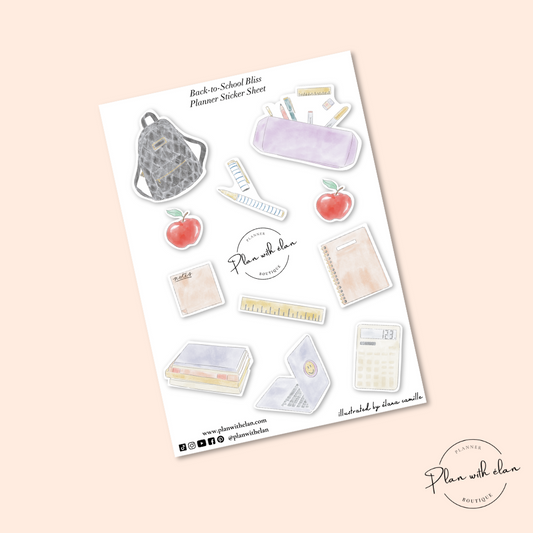 Back-to-School Bliss Planner Sticker Sheet