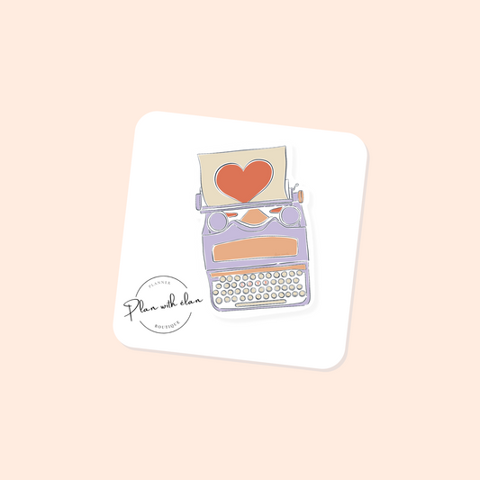 Love Letter Typewriter Planner Sticker