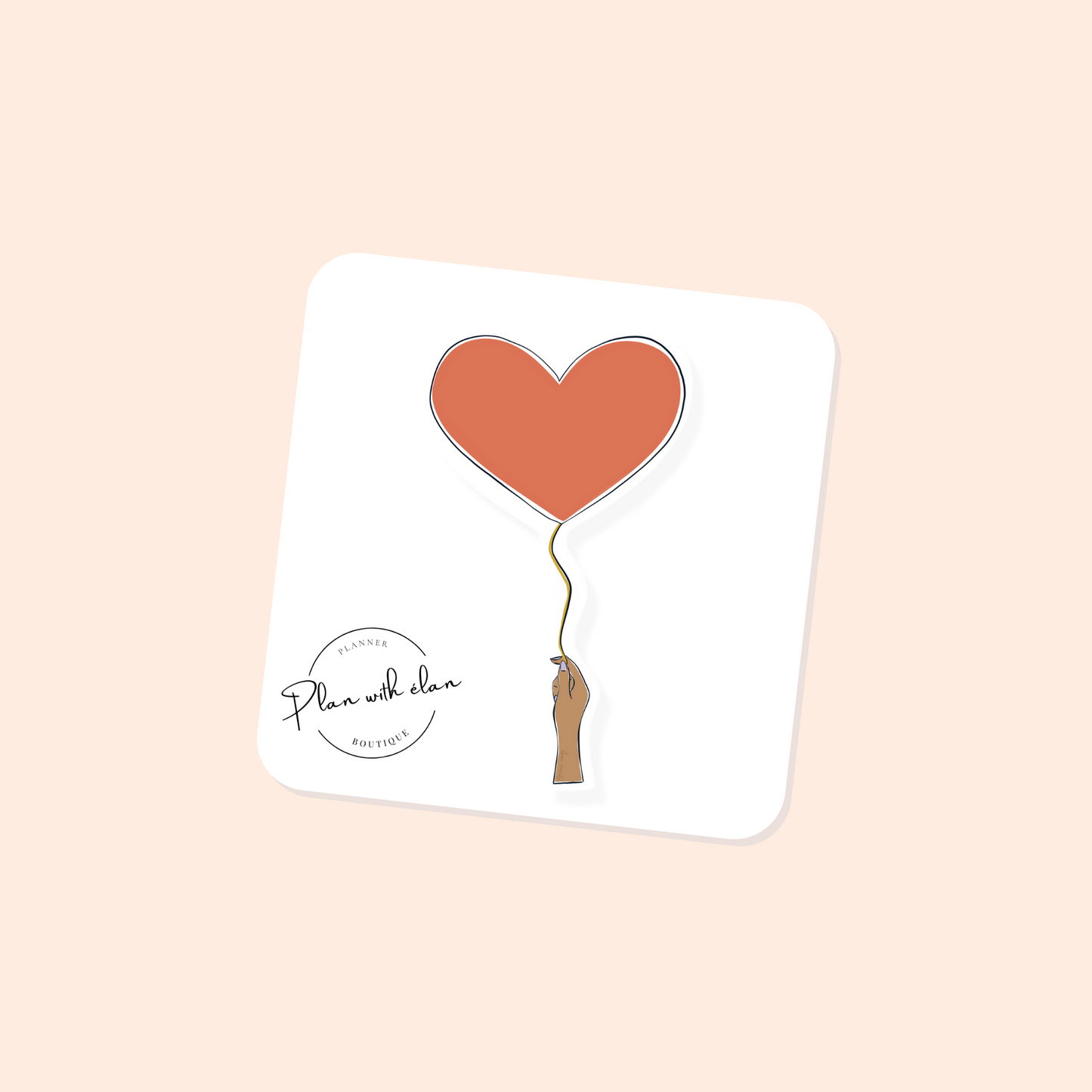 Heart Balloon Planner Sticker