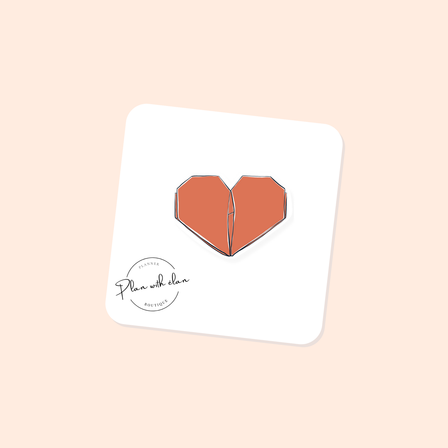 Origami Heart Planner Sticker